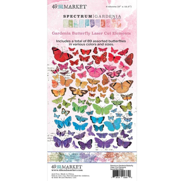 Scrapbooking  49 and Market Spectrum Gardenia Laser Cut Outs Butterfly Embellishments