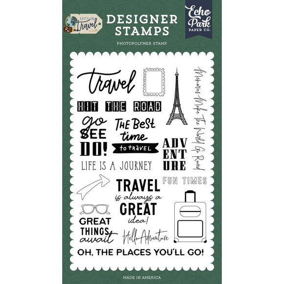 Scrapbooking  Echo Park Stamps Hit The Road, Let's Go Travel stamps