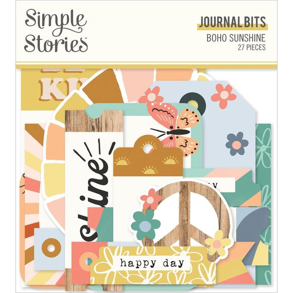 Scrapbooking  Simple Stories Boho Sunshine Bits & Pieces Die-Cuts 27/Pkg Journal ephemera