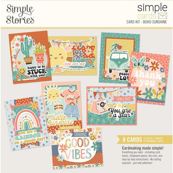 Scrapbooking  Simple Stories Simple Cards Card Kit Boho Sunshine 8 pk ephemera