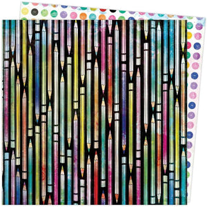 Scrapbooking  Vicki Boutin Color Study Double-Sided Cardstock 12"X12" Doodles Paper 12"x12"
