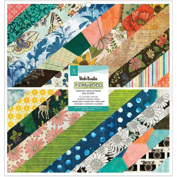 Scrapbooking  American Crafts Vicki Boutin Fernwood Double-Sided Paper Pad 12