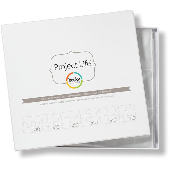 Scrapbooking  Becky Higgins Project Life Photo Pocket Pages 60/Pkg Big Variety Pack 1 page protectors