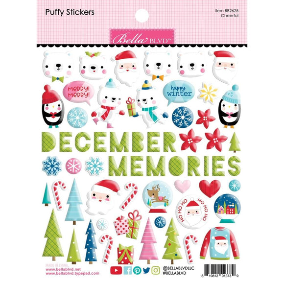 Scrapbooking  Bella Blvd The North Pole Cheerful Puffy Stickers Stickers