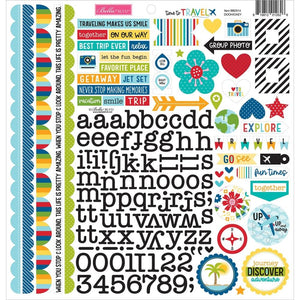 Scrapbooking  Bella Blvd Time To Travel Cardstock Stickers 12"X12" Doohickey stickers