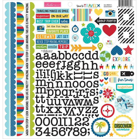 Scrapbooking  Bella Blvd Time To Travel Cardstock Stickers 12