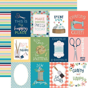 Scrapbooking  Carta Bella Craft & Create Double-Sided Cardstock 12"X12" - 3x4 Journaling Cards Paper 12"x12"