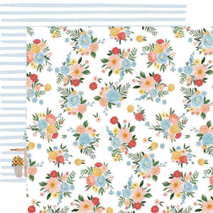 Scrapbooking  Carta Bella Summer Double-Sided Cardstock 12"X12" - Floral Bunches Paper 12"x12"