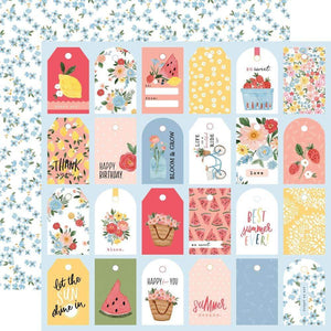 Scrapbooking  Carta Bella Summer Double-Sided Cardstock 12"X12" - So Sweet Tags Paper 12"x12"