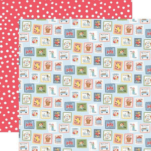 Scrapbooking  Carta Bella Summer Double-Sided Cardstock 12"X12" - Summer Stamps Paper 12"x12"