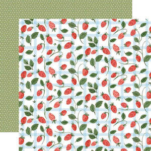 Scrapbooking  Carta Bella Summer Double-Sided Cardstock 12"X12" - Summer Strawberries Paper 12"x12"