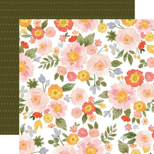 Scrapbooking  Flora No. 5 Double-Sided Cardstock 12"X12" - Happy Large Floral Paper 12"x12"