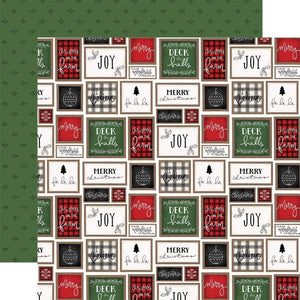 Scrapbooking  Home For Christmas Double-Sided Cardstock 12"X12" -Deck The Halls Paper 12"x12"