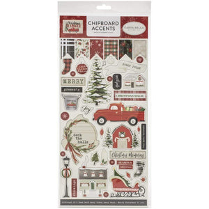 Scrapbooking  Christmas Market Chipboard 6"X13" Accents Paper 12x12