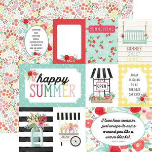 Scrapbooking  Summer Market Double-Sided Cardstock 12"X12" - Journaling Cards Paper 12x12