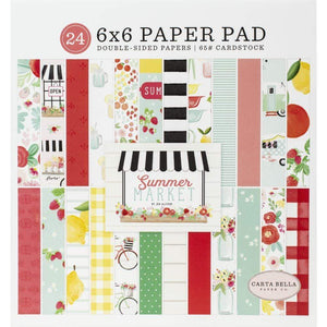 Scrapbooking  Summer Market Double-Sided Paper Pad 6"X6" 24/Pkg , 12 Designs/2 Each Paper 12x12