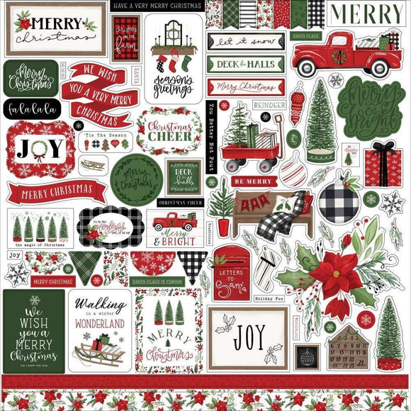 Scrapbooking  Home For Christmas Cardstock Stickers 12