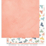 Scrapbooking  Cocoa Vanilla Daydream Double Sided 12'x12 Paper - All Flutter Paper 12"x12"