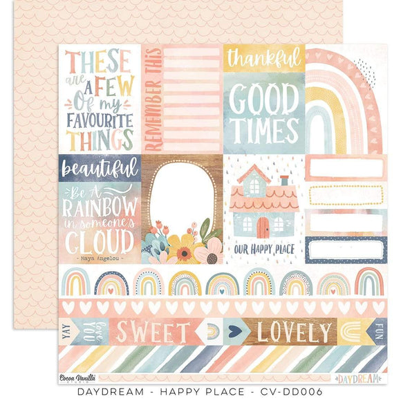 Scrapbooking  Cocoa Vanilla Daydream Double Sided 12'x12 Paper - Happy Place Paper 12