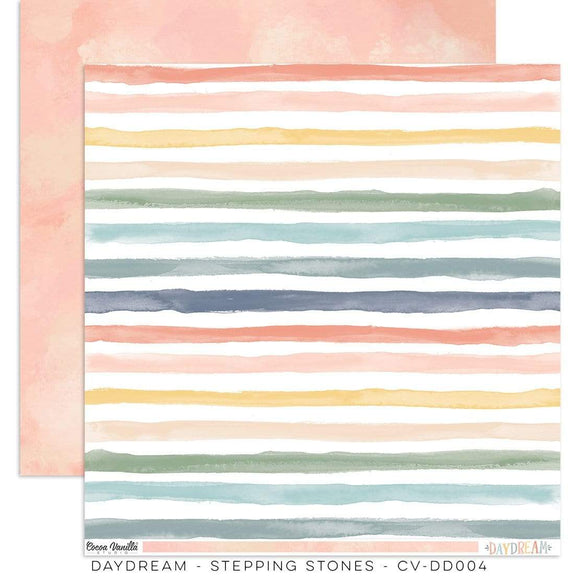 Scrapbooking  Cocoa Vanilla Daydream Double Sided 12'x12 Paper - Stepping Stones Paper 12
