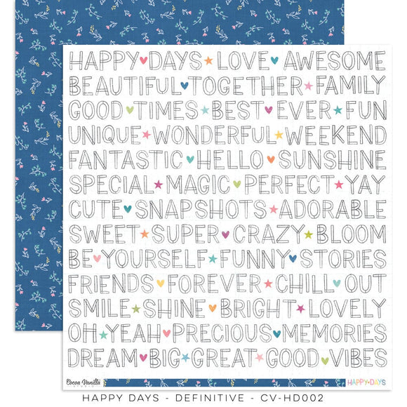 Scrapbooking  Cocoa Vanilla Happy Days – Definitive Double Sided Paper Paper 12
