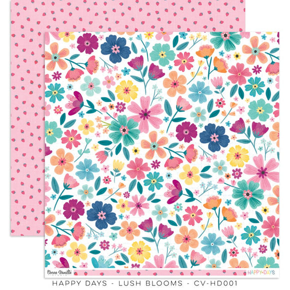 Scrapbooking  Cocoa Vanilla Happy Days – Lush Blooms Double Sided Paper Paper 12