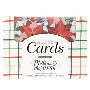 Scrapbooking  Crate Paper A2 Cards W/Envelopes (4.375"X5.75") 40/Box Mittens & Mistletoe cards