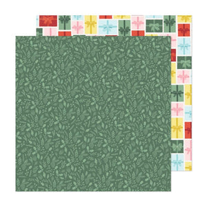 Scrapbooking  Crate Paper Mittens & Mistletoe Double-Sided Cardstock 12"X12" - Evergreen Paper 12"x12"