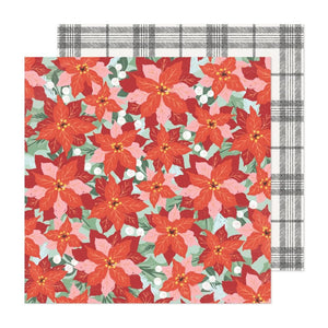 Scrapbooking  Crate Paper Mittens & Mistletoe Double-Sided Cardstock 12"X12" - Poinsettia & Pine Paper 12"x12"