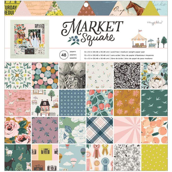 Scrapbooking  American Crafts Maggie Holmes Market Square Single-Sided Paper Pad 12