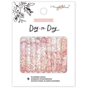 Scrapbooking  Maggie Holmes Day-To-Day Planner Discs 1.75" 9/Pkg Pink Glitter Planner