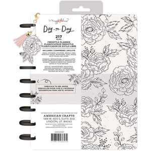 Scrapbooking  Maggie Holmes Day-To-Day Undated Freestyle Planner 7.5"X9.5" Black & White Floral Planner