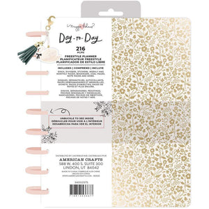 Scrapbooking  Maggie Holmes Day-To-Day Undated Freestyle Planner 7.5"X9.5" Gold Floral Planner