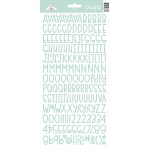 Scrapbooking  Doodlebug Sunshine Cardstock Alpha Stickers 6"X13" Mint Alphas