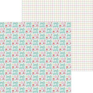 Scrapbooking  Cute & Crafty Double-Sided Cardstock 12"X12" - Sew Cute Paper 12"x12"