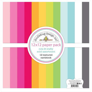 Scrapbooking  Cute & Crafty Textured Double-Sided Cardstock 12"X12" Pack Paper 12"x12"