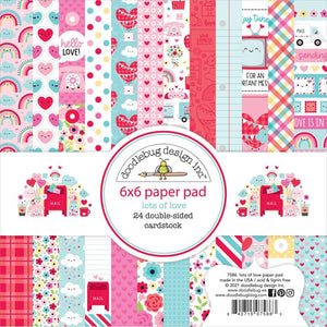 Scrapbooking  Doodlebug Double-Sided Paper Pad 6"X6" 24/Pkg Lots Of Love, 12 Designs Paper Pad