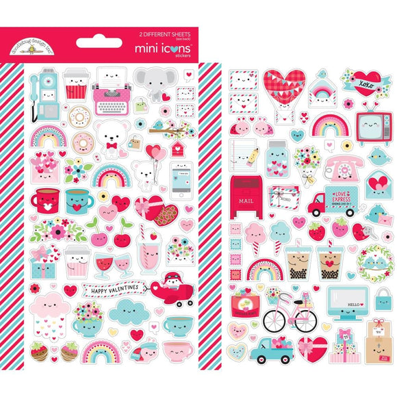 Scrapbooking  Dooblebug Mini Cardstock Stickers 2/Pkg Lots Of Love stickers