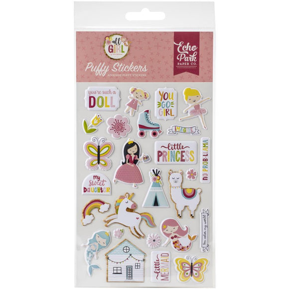 Scrapbooking  All Girl Puffy Stickers Chipboards