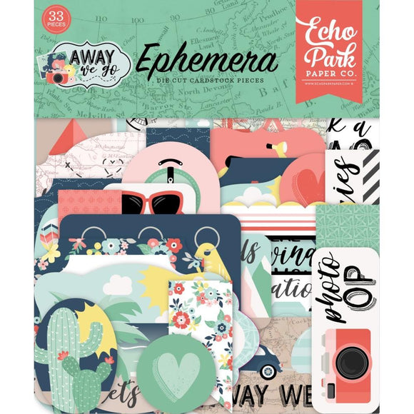Scrapbooking  Echo Park Cardstock Ephemera 33/Pkg Icons, Away We Go Ephemera