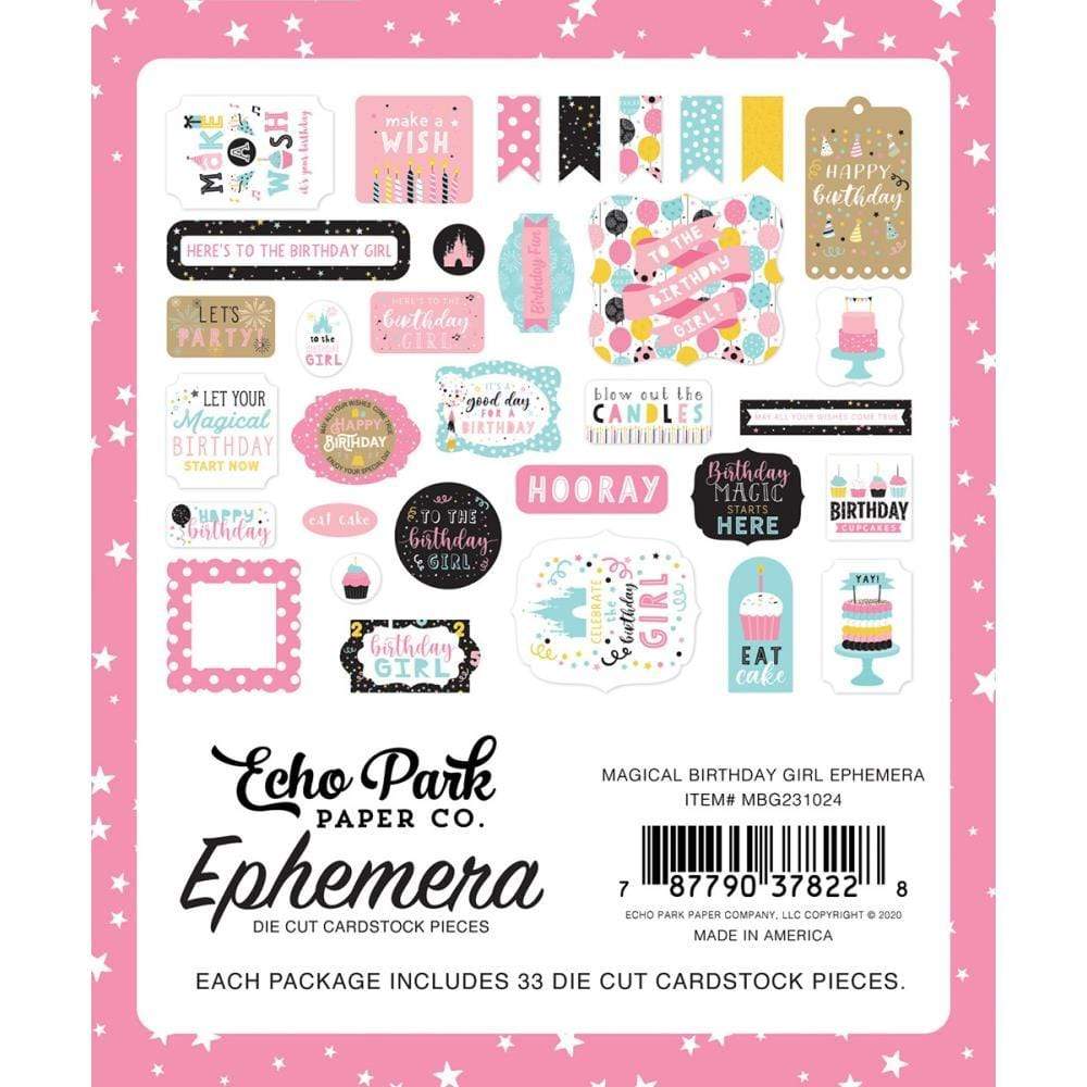 Echo Park Cardstock Ephemera 33/Pkg Icons, Magical Birthday Girl