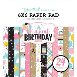 Scrapbooking  Echo Park Magical Birthday Girl Double-Sided Paper Pad 6"X6" 24/Pkg Ephemera