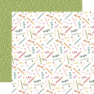 Scrapbooking  Echo Park A Birthday Wish Girl Double-Sided Cardstock 12"X12" - Confetti & Candles Paper 12"x12"
