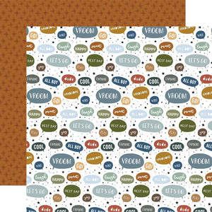 Scrapbooking  Echo Park Dream Big Little Boy Double-Sided Cardstock 12"X12" -All Boys Words Paper 12"x12"