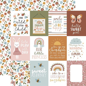 Scrapbooking  Echo Park Dream Big Little Girl Double-Sided Cardstock 12"X12" - 3x4 Journaling Cards Paper 12"x12"
