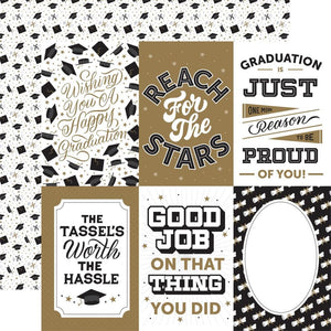 Scrapbooking  Echo Park Graduation Double-Sided Cardstock 12"X12" - 4x6 Journaling Cards Paper 12"x12"