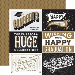 Scrapbooking  Echo Park Graduation Double-Sided Cardstock 12"X12" - 6x4 Journaling Cards Paper 12"x12"