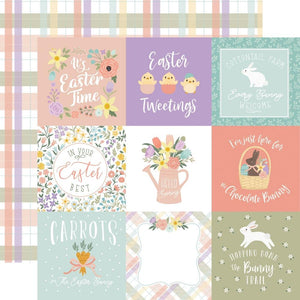 Scrapbooking  Echo Park It's Easter Time Double-Sided Cardstock 12"X12" - 4x4 Journaling Cards Paper 12"x12"