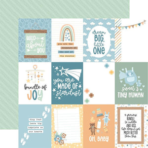 Scrapbooking  Echo Park Our Baby Boy Double-Sided Cardstock 12"X12" - 3x4 Journaling Cards Paper 12"x12"