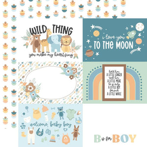 Scrapbooking  Echo Park Our Baby Boy Double-Sided Cardstock 12"X12" - 6x4 Journaling Cards Paper 12"x12"